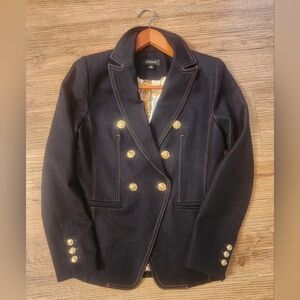 Size.  00.  Cache Navy Blazer with Gold Buttons